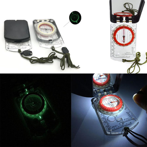 SA-CM1 Multi-Functional Compass with Ruler, Magnifying Glass, Signaling Mirror & LED Light
