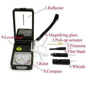 10-in-1 Multifunction Military Compass Kit