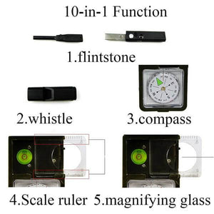 10-in-1 Multifunction Military Compass Kit