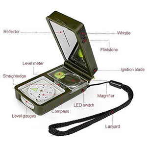 10-in-1 Multifunction Military Compass Kit