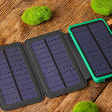 Portable 10,000mAH 3-Fold Solar Dual-USB Charger and LED Light