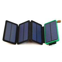 Portable 10,000mAH 4-Fold Solar Dual-USB Charger and LED Light