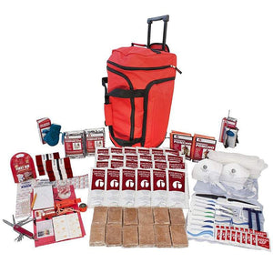 2 Person Deluxe 72-Hour Emergency Preparedness Survival Kit - Red Wheel Bag