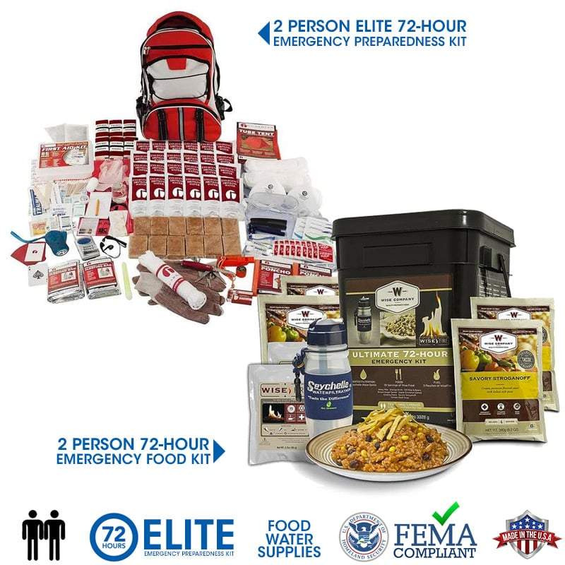 2 Person Elite Bundle (Food,Water, and Supplies) (72 Hour)