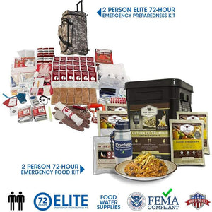 2 Person Elite Bundle (Food,Water, and Supplies) (72 Hour)