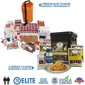 2 Person Elite Bundle (Food,Water, and Supplies) (72 Hour)