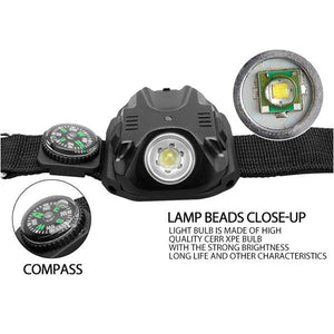 Super Bright LED 5-Mode Wrist Flashlight with Compass