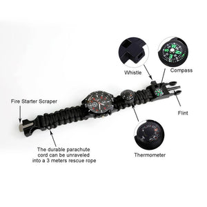 7-in-1 Survival Chrono Watch with Paracord Band