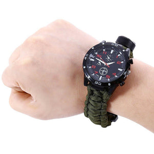 7-in-1 Survival Chrono Watch with Paracord Band