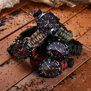 7-in-1 Survival Chrono Watch with Paracord Band