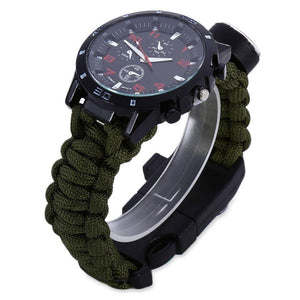 7-in-1 Survival Chrono Watch with Paracord Band