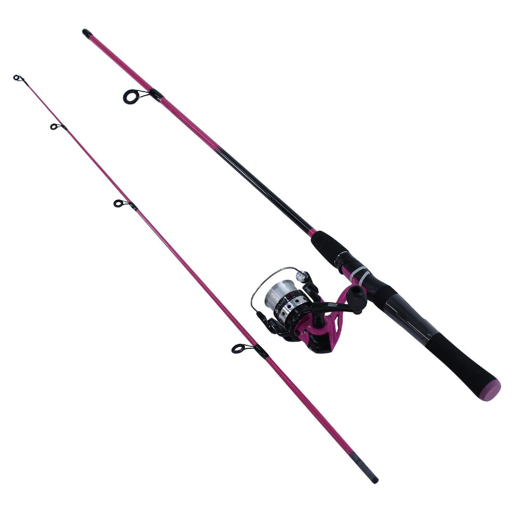 Splash Spinning Combo - Pink, 20sz, 5.3:1 Gear Ratio, 6' Length, 2 Piece Rod, 4-8 lb, Ambidextrous