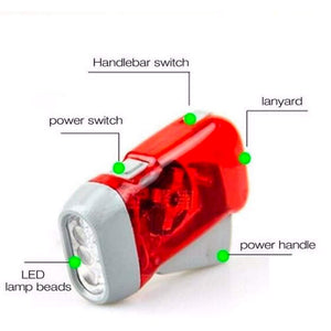 Manual Hand Crank/Squeeze 3-LED Emergency Flashlight