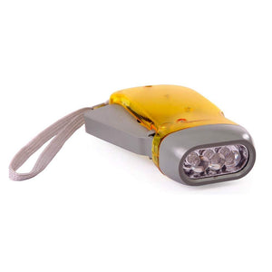 Manual Hand Crank/Squeeze 3-LED Emergency Flashlight