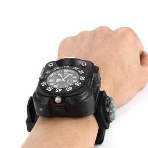 Outdoor Waterproof Chrono Watch / Compass / Wrist Flashlight with Super Bright 5-Mode LED