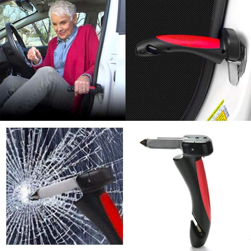 Emergency Vehicle Window Breaker & Seat Belt Cutter & Standing Aid Cane