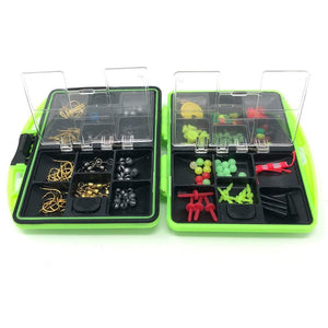 Compact 100pcs Fresh Water Fishing Accessory Kit & Tackle Box