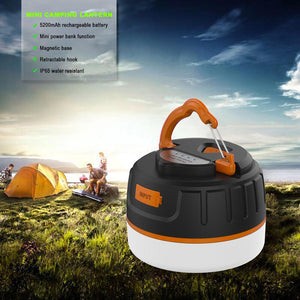 Rechargeable 5-Mode LED Camping Lantern w/ built-in USB Power Bank