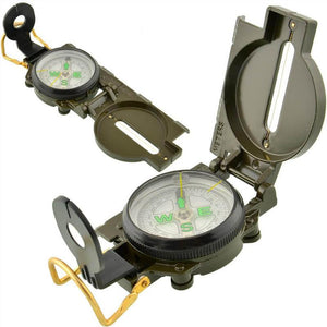 Lensatic Sighting Compass with Foldable Metal Lid