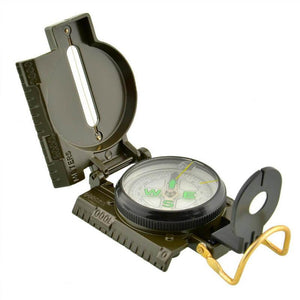 Lensatic Sighting Compass with Foldable Metal Lid