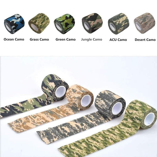 Flexible Self-Adhesive Non-Slip Non-Woven Camo Stealth Elastic Wrap