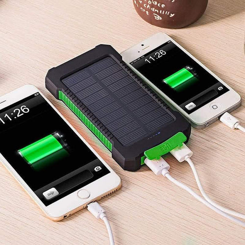 Portable 10,000mAH Waterproof / Shockproof Solar Dual-USB Charger and LED Light