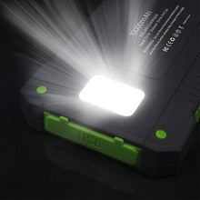 Portable 10,000mAH Waterproof / Shockproof Solar Dual-USB Charger and LED Light