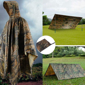 SA-RC1 Military Style Hooded Rain Poncho & Multi-Purpose Waterproof Shelter / Tent / Picnic Mat