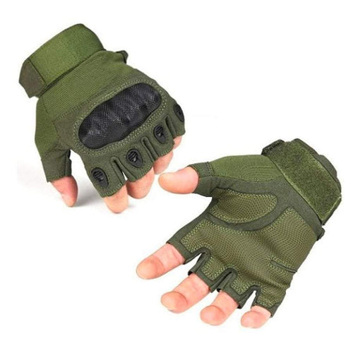 SA-TG2 Military Style Hard Knuckle Tactical Gloves (Half Finger)