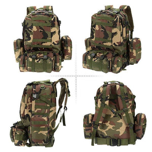 SA-3M50 Large Military Style Outdoor 50L Backpack/Daypack w/ 3 MOLLE Bags